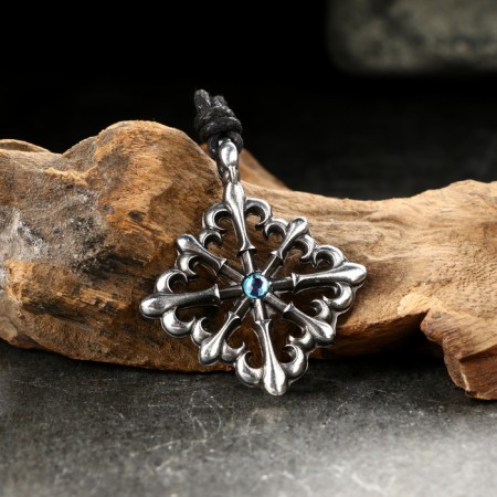 Amulet-cords, Totem "Cross with lilies" No. 38, Metal
