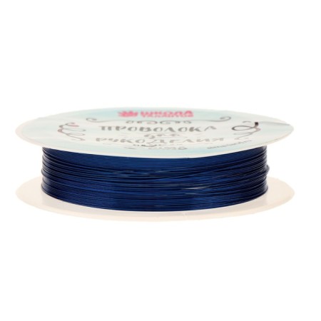 Wire for beadwork, diameter: 0.3 mm, length: 10 m, blue color-1
