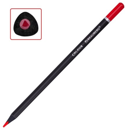 Pencils 24 colors Brauberg Black Wood, three -sided, 3 mm diameter, black tree-1