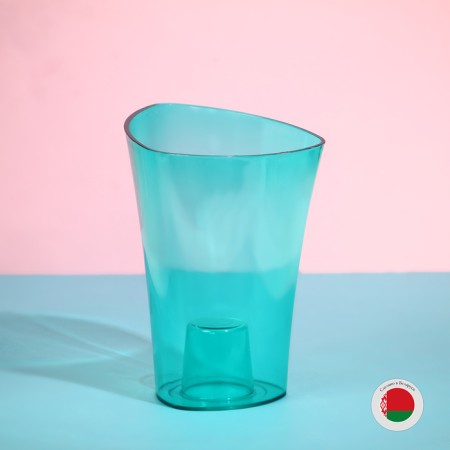 Pot for orchids, 1.3 l, 13.6 × 14.1 × 20 cm, plastic, transparent-turquoise-5