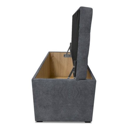 Puff with a lid and weighting, 800 × 400 × 420 mm, Dakota velor, Grey color-6