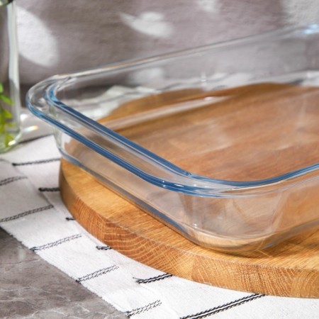 Form for baking and baking of heat -resistant glass rectangular shares, 3 l, 39 × 24 × 6 cm-1