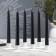 A set of antique candles, 1.9x 20 cm, 6 pieces, black metallic