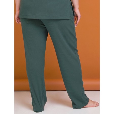 Female trousers, size 4xl, green color-1