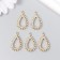 Decor for creativity metal, rhinestones "drop" gold 1.6x2.7 cm