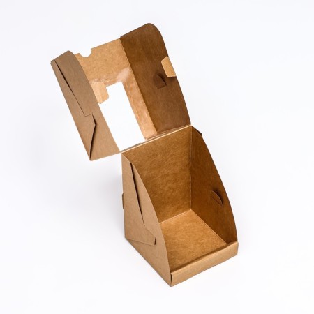 Packaging for one cupcake with a window, craft, 12.5 x 9.5 x 9.5 cm-3