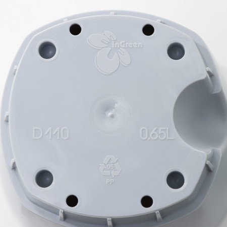 Pot for flowers with a basal watering amsterdam, 0.65 l, d = 11 cm, h = 10.7 cm, color gray color-4