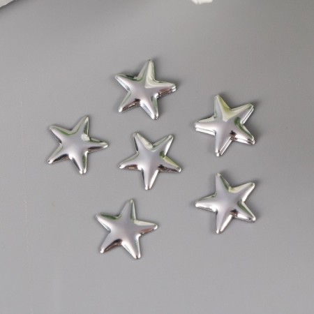 Decor for creativity Metal "Stars" silver set 50 pcs 1x1 cm-1
