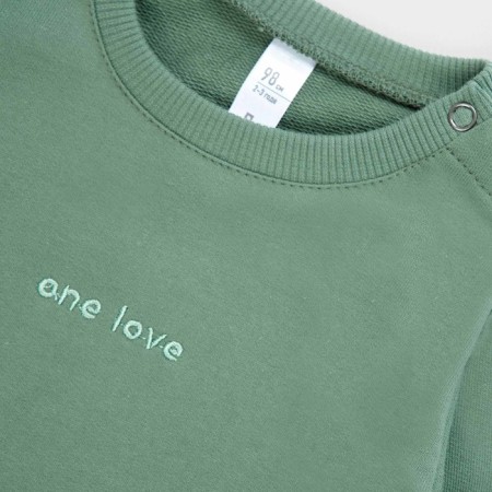 Children's costume: sweatshirt and ONE Love Light, height 80 cm, green color-3