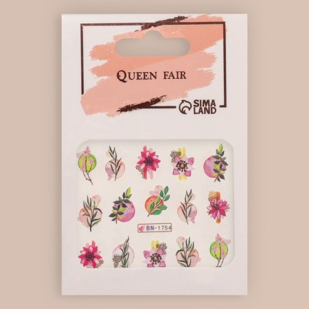 Slider - Nail design "Japanese Sakura", packing 6 pcs, multi -colored-2