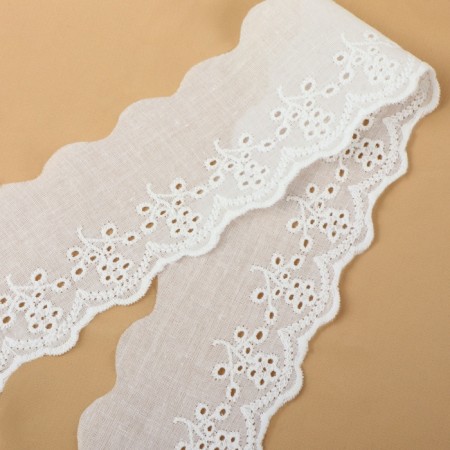 Lace embroidery, 55 mm × 13 ± 1 m, white color-1