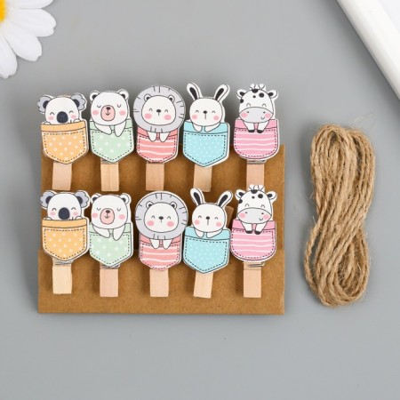 Decor for creativity tree "Procher. Beast in pockets" set of 10 pcs 3.8x2x1.2 cm-3