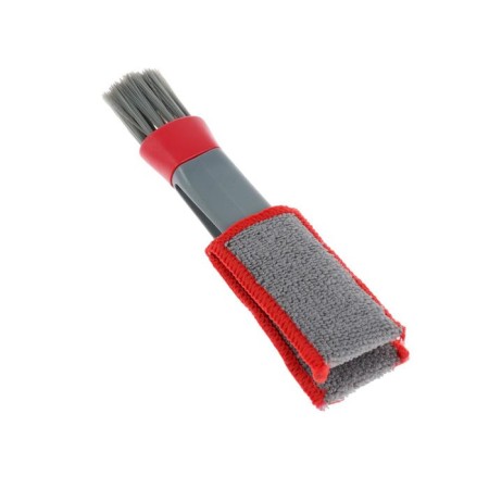 Brush for cleaning hard-to-reach places in the passenger compartment, 18 cm, gray-red-3