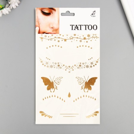 Tattoo on the body gold "Freckle-butch" 26x14.5 cm-2