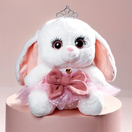 Soft toy "Bunny La Pu", in a dress, with a crown-1