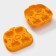 Form for ice “Pumpkin”, silicone, 4 cells, 15.4 × 14 × 4.5 cm, color orange color