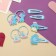 Hair set "vanilla" (4 elastic bands, 4 invisible) penguins, blue