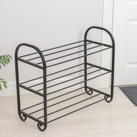 Lisa shoe stand, 3 tiers, 70 × 30 × 55 cm, black color-2