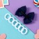 Suzi hair set (clamp 8 cm, 6 elastic bands 2.5 cm) lace, blue-white