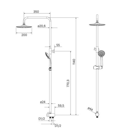 Shower Set Milardo Shower Set 3703F24M76, Upper Lake, Chrome-8