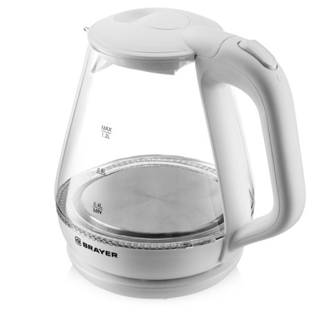 Electric kettle Brayer 1063BR-WH, glass, 1.2 l, 1630 W, white-2