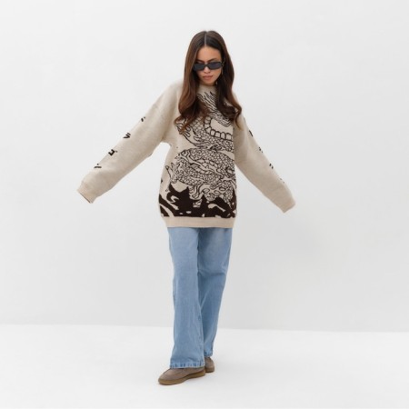 Jumper Women's Mist "Dragon", beige, OneSize (44-48)-3