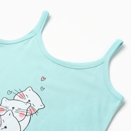 Night shirt female "cats", blue color, size 50-1