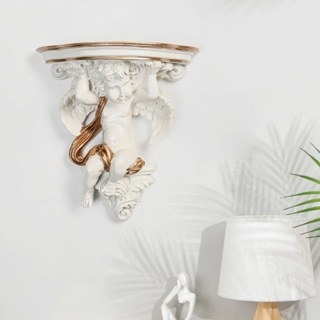 Wallness Decor-Column "Angel, 23.2 x 22 cm, white with gold
