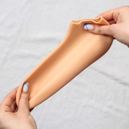 Socks for pedicure, silicone, 18 × 10 cm, size S, beige color-2