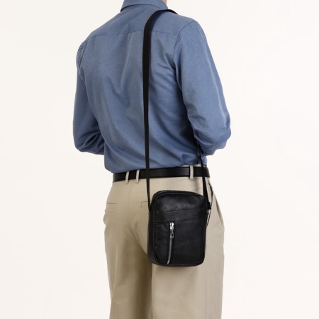 Male bag with lightning, black color-6