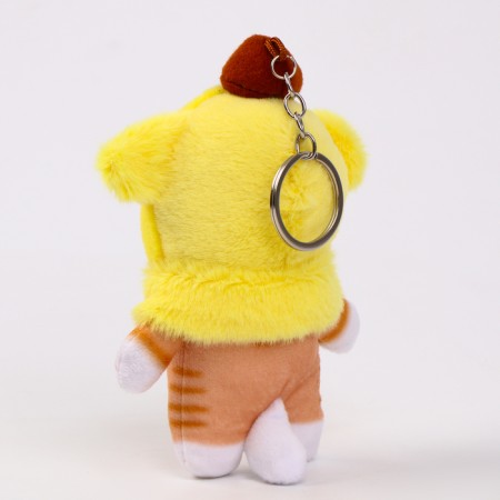 Soft toy "cat in a hat" on a key fob, 12 cm-3