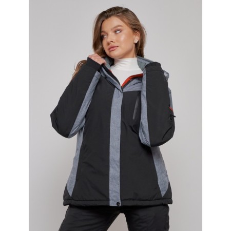 Ski jacket women's, size 54, black color-6