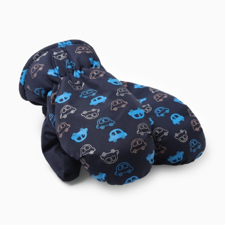 Winter children's mittens minku, dark blue color, 18cm