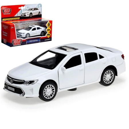 Metal machine Toyota Camry, 12 cm, doors open, inertial, white color