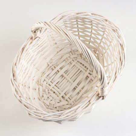 Wicker basket, 23x19x12/23 cm, white, willow-2
