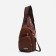 Male sling bag made of artificial leather, with USB, brown color