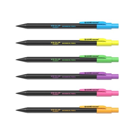 Mechanical pencil with Erichkrause "XS Clip Accent", NV, Grifel D = 0.7 mm, in the box, mix-5