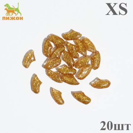 Faling claws "Antizaraps" (20 pcs), size XS, gold with sparkles
