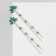 Hanging earrings with rhinestones "Dawn" Flower, emerald white in gold, 11.5 cm