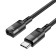 Hoco U107, Type-C (M) cable-Type-C (F), 3 A, 1.2 m, wicker wire, black