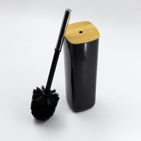 Joy Home toilet, plastic, black with bamboo-1