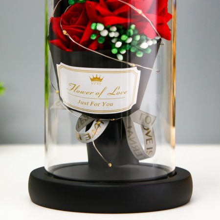 Nightnik Sobe "Bouquet of Red Roses" LED from batteries 3haaa 11x11x22 cm Risalux-4