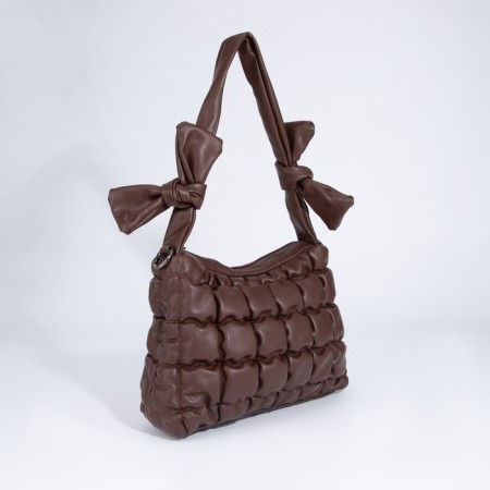 Load bag with zipper, long belt, brown color-2