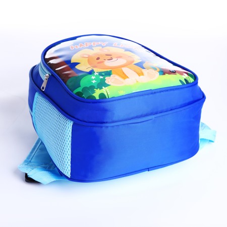 Baby backpack on lightning, 3 outer pockets, blue color-4