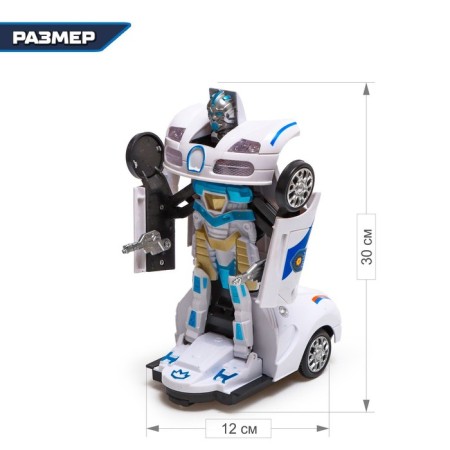 Robot radio -controlled "policeman", transforms, light and sound effects-2