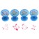 Printing color "animals", set 4 pcs., Stamping pillow