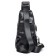 Male sling bag, genuine leather, de-gosa black, 16x7x24 cm