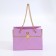 Packet for flowers, handle chain, "lilac", with gold embossing, 15 x 10.5 x 10 cm