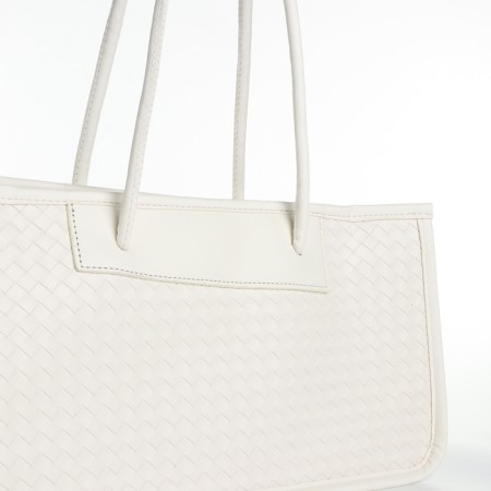 Bag Female Tout with zipper, white color-3