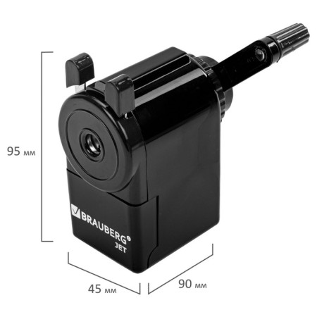 Mechanical Brauberg "JET", Metal mechanism, black case 229566-12